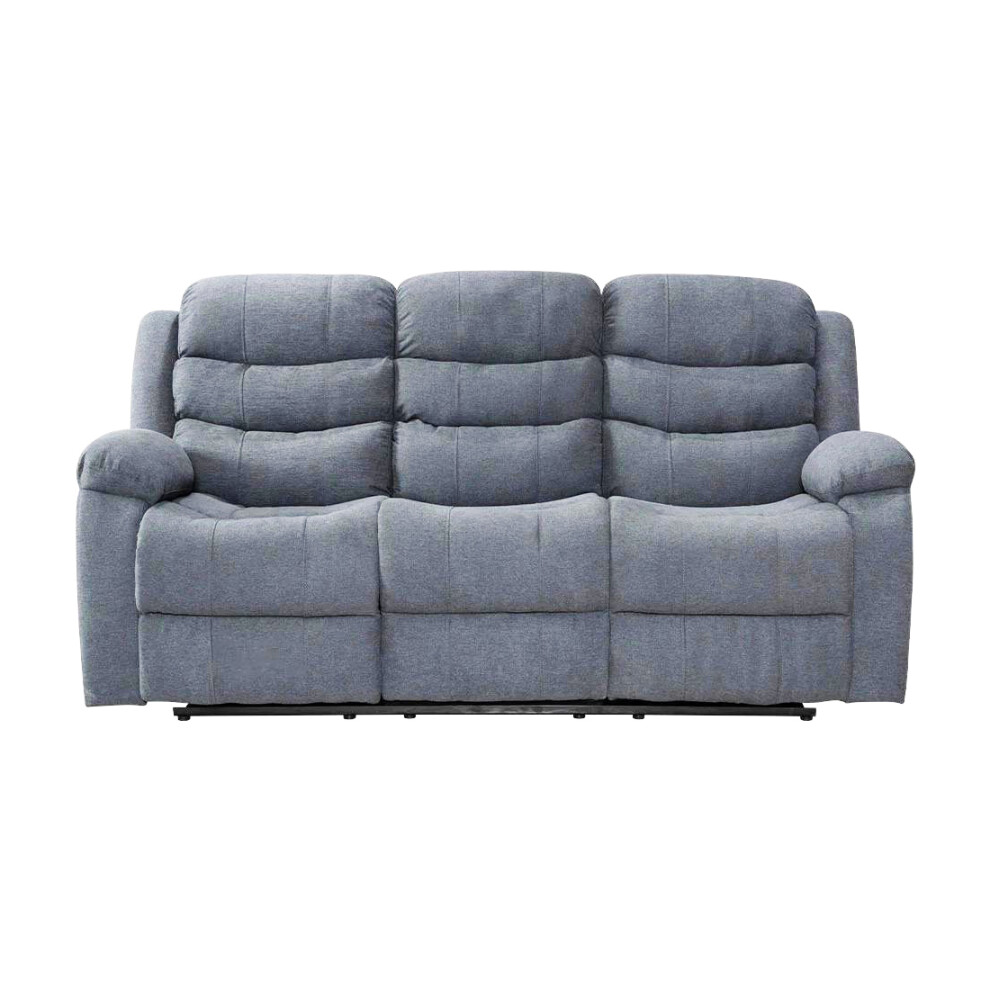 Roma Grey 3 Seater Linen Fabric Recliner Sofa