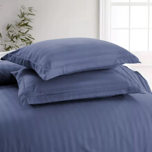 (Pillowcase Pair: 50 x 75 CM, Washed Blue) Stripe Duvet Quilt Cover Set OR Pillowcases Pair