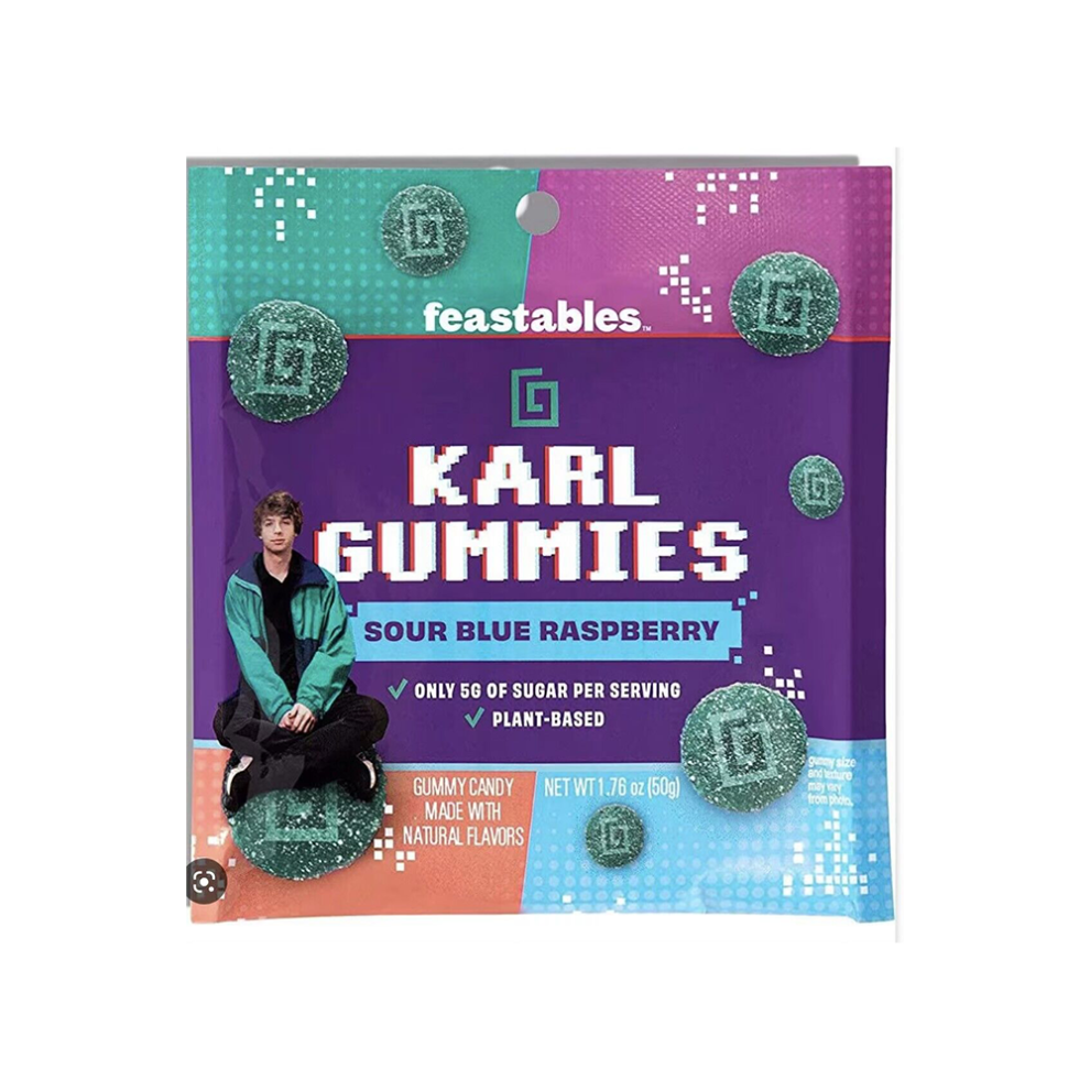 Mr Beast Feastables Karl Gummies Sour Blue Raspberry 100g