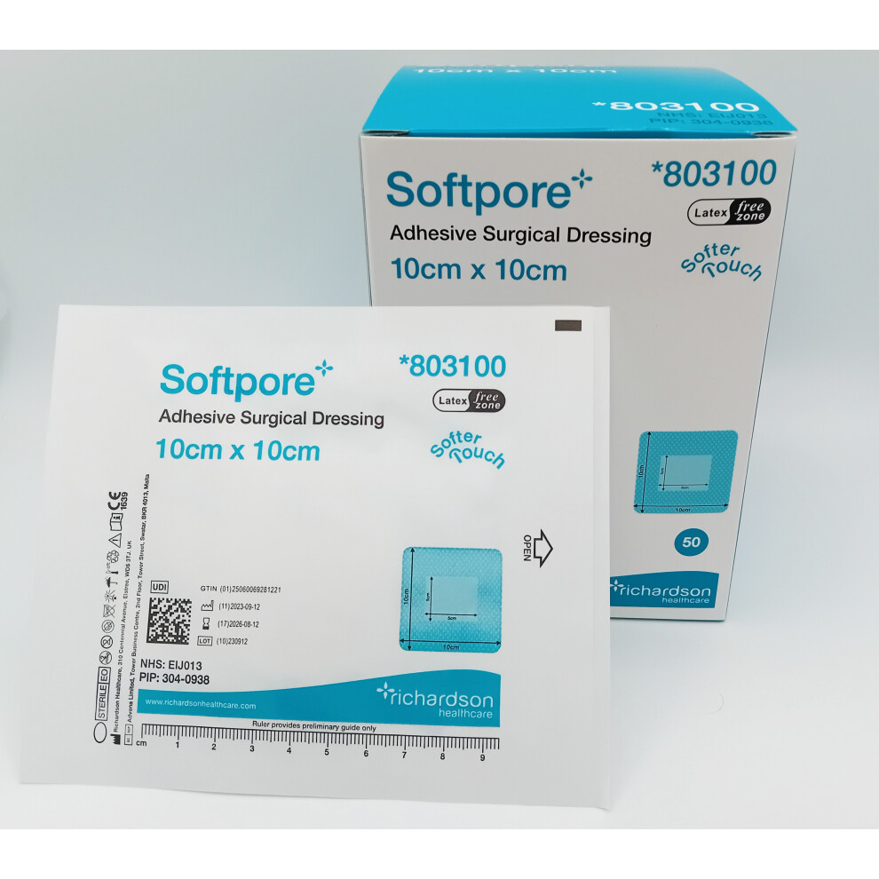 Softpore 10cm x 10cm Box of 50 - REF: R3803100