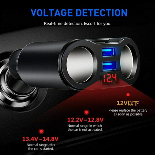 12V Car Cigarette Lighter 2 Way Dual USB Charger Plug 2