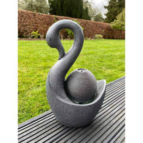 AllPondSolutions Swan Water Feature with LED Lights - Solar Powered