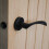 (Matt Black) ONYX Twirl Push Button Privacy Lever Door Handle 1
