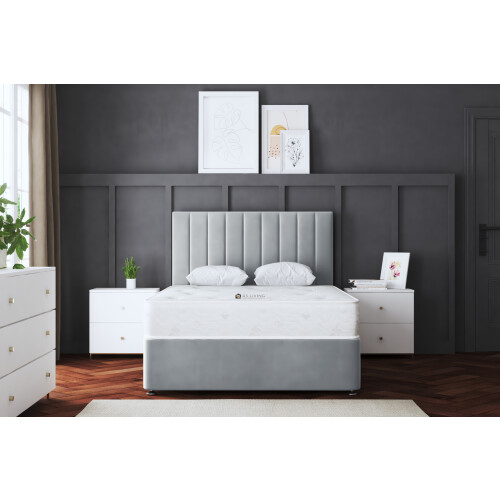 DS Living (Double, Silver) Amelia Divan Upholstered Bed