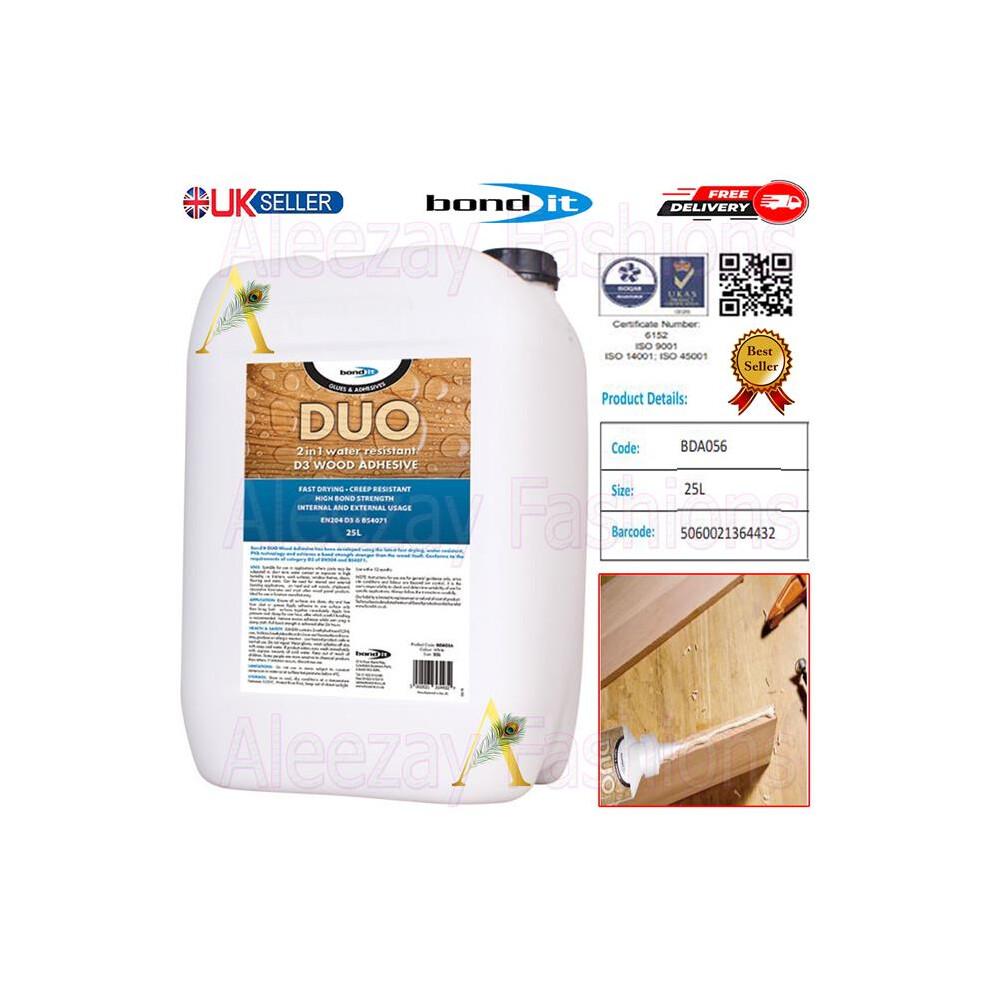 25L Bond It Duo 2 In 1 D3 Wood Adhesive Wood Glue Uk 5060021364432