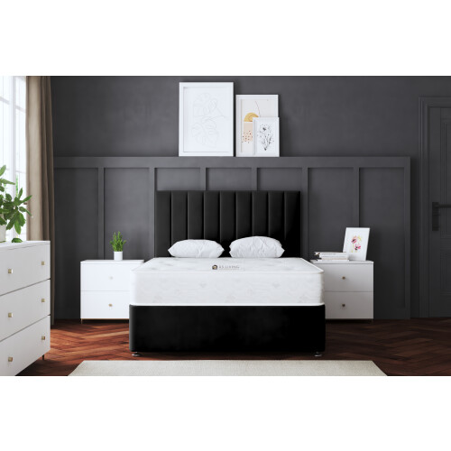 DS Living (Double, Black) Amelia Divan Upholstered Bed