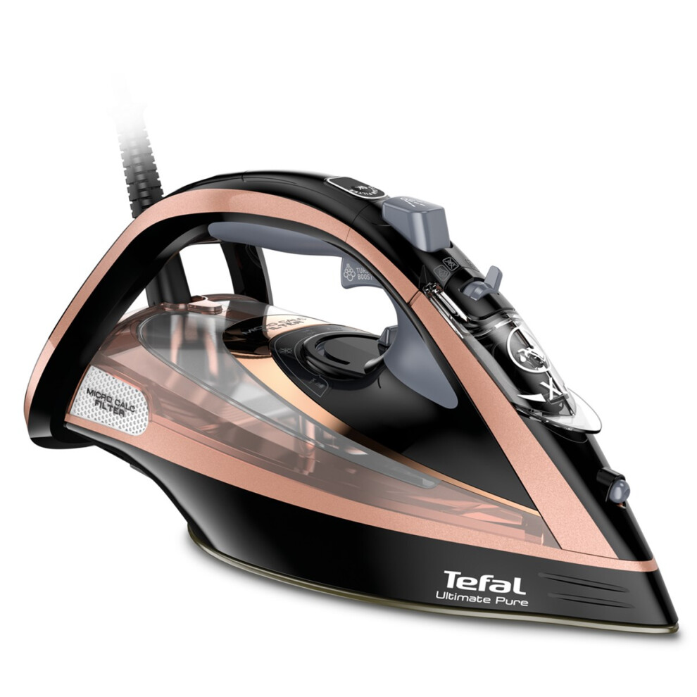 Tefal Ultimate Pure FV9845 iron Dry & Steam iron Durilium Autoclean soleplate 3200 W Black  Copper