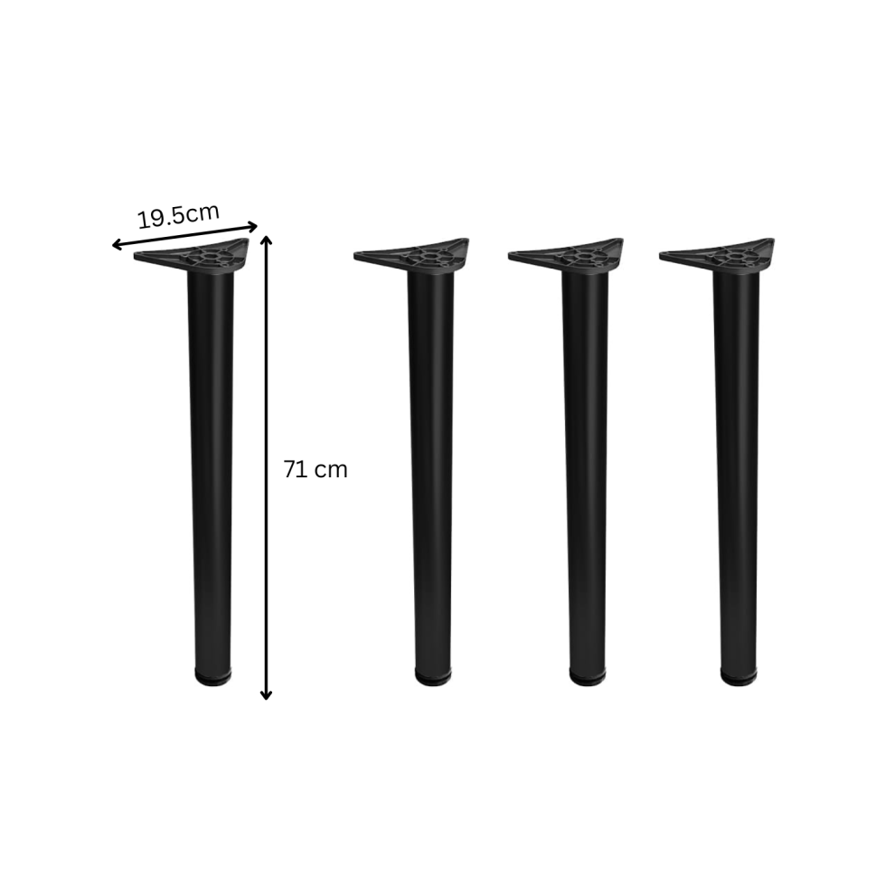 (4 Table Legs, 710 mm) Adjustable Table Leg Worktop Support Black