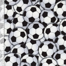 (1 Metre) 100% Cotton Digitally Printed Fabric Soccer Balls