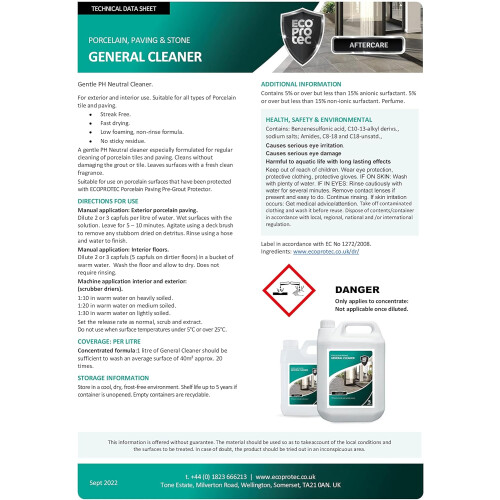 EcoProTec General Patio and Tile Cleaner - 1 Litre 2