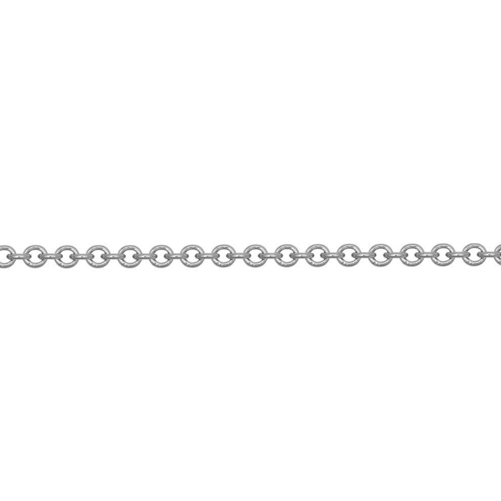(18) Jewelco London Ladies Solid 18ct White Gold Oval Link Rolo Trace 1.5mm Gauge Pendant Chain Necklace - JCN043B