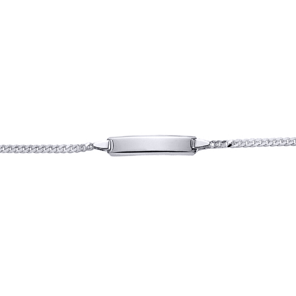 Jewelco London Girls Sterling Silver Curb Link ID Identity Bracelet 6mm 5 / 6 inch - ID17