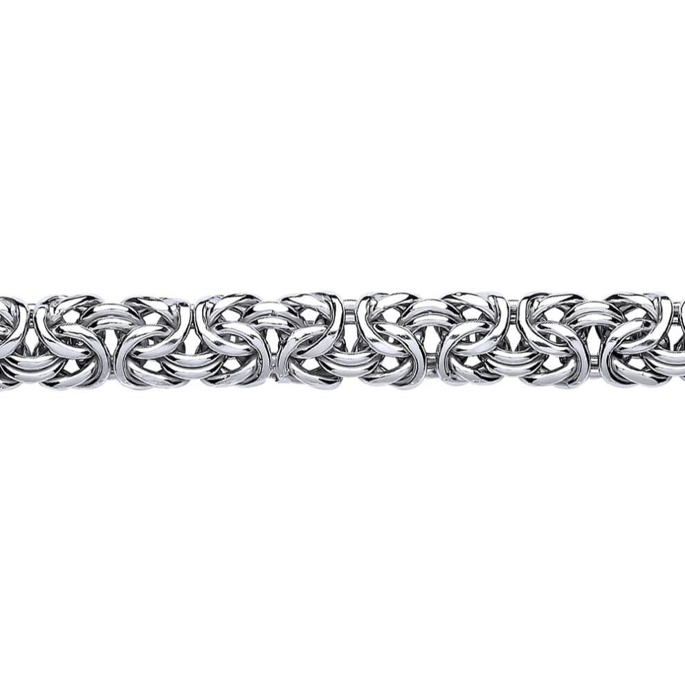 Jewelco London Ladies Sterling Silver Chunky Square Byzantine Chain Bracelet 12mm 8.25 inch - GVB351