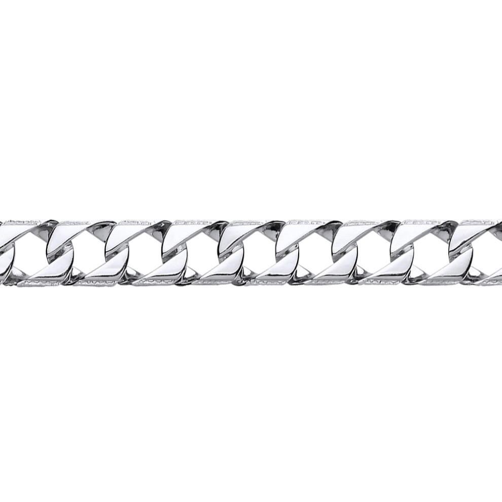 Jewelco London Mens Sterling Silver Lizard Skin Curb Cast Bracelet 13mm 8 inch - GVB401