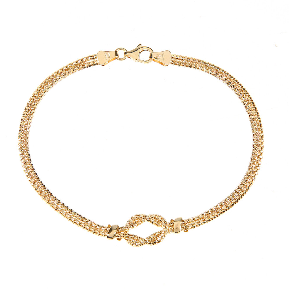 Jewelco London 9ct Yellow Gold Popcorn Popcorn Bracelet 7.5 inch 19cm - BT1AXL628Y