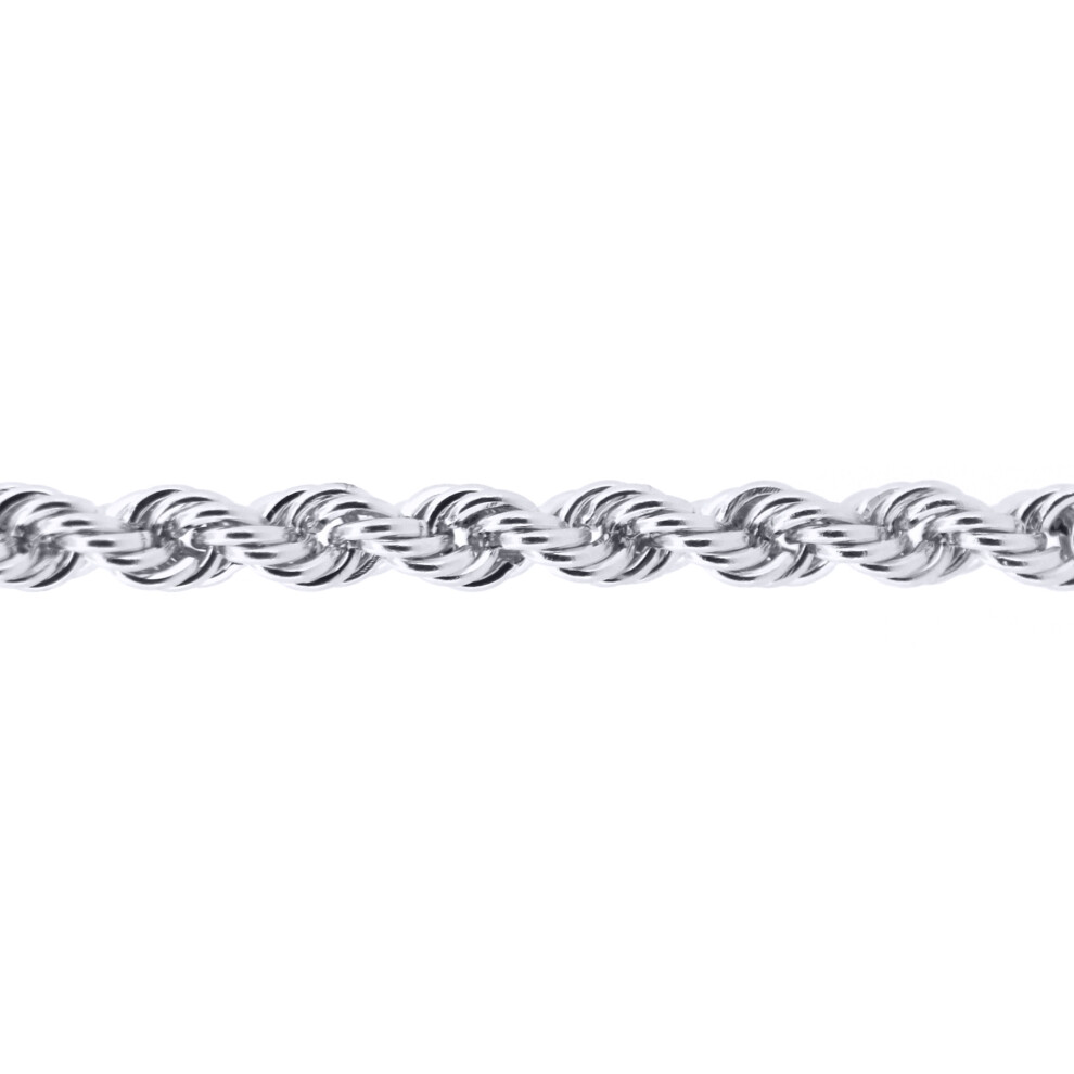 (24) Jewelco London Sterling Silver 4mm Gauge solid Rope Chain Rope Chain - ACN010A