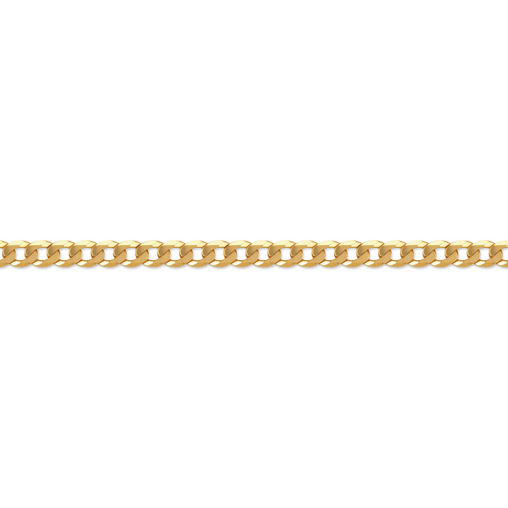 Gold-plated Silver  Curb Link Pendant Chain Necklace 1.5mm - ACN016B