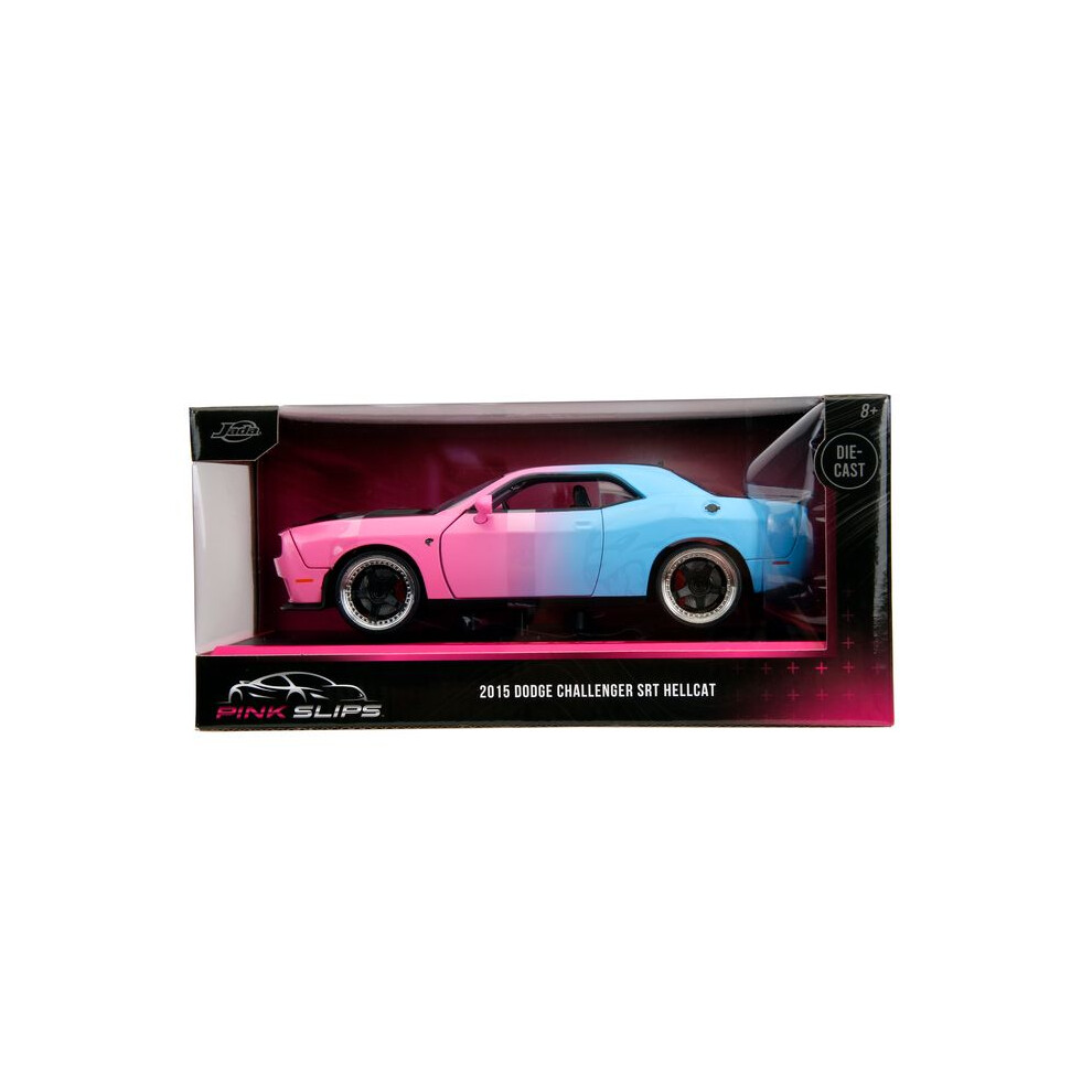 Jada 35064 1/24 2015 Dodge Challenger SRT Hellcat -Pink/Light Blue Gradient