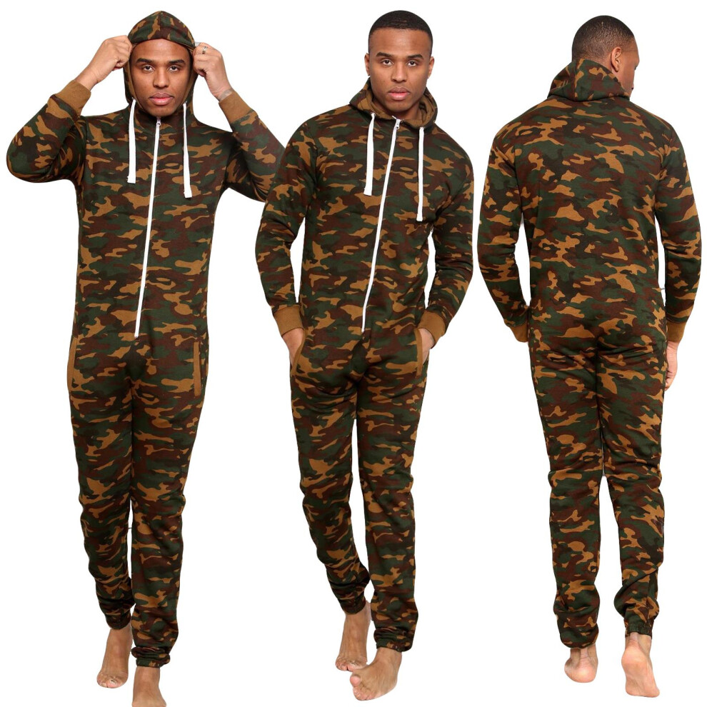 (L) Unisex Camouflage Hoodie All in One Novelty Onesie