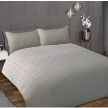 (Double) Printed Luxury Ombre Metallic Deco Duvet Cover Set - Grey