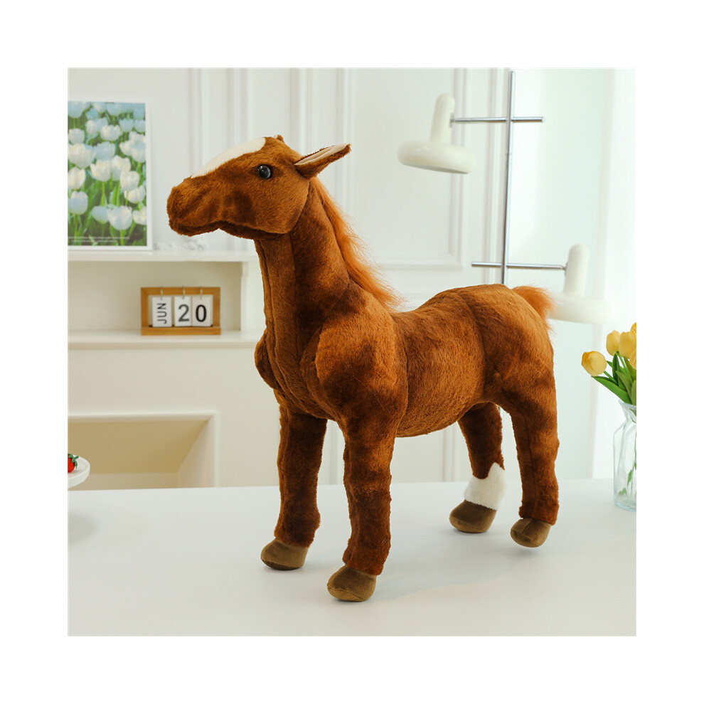 Dinamr (D, 30Cm) Plush Soft Horse Stuffed Animal Detailed Realistic Design Ideal Kids Birthday Present