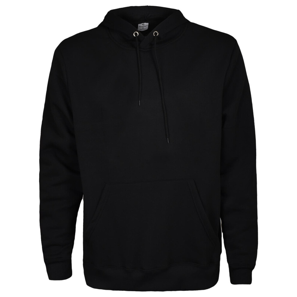 (Black, S) Mens Hoodie Pullover Fleece 1084 Hooded Sweatshirt