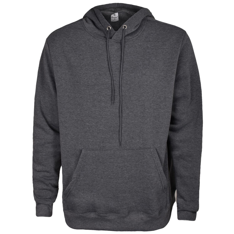 (Grey, S) Mens Hoodie Pullover Fleece 1084 Hooded Sweatshirt