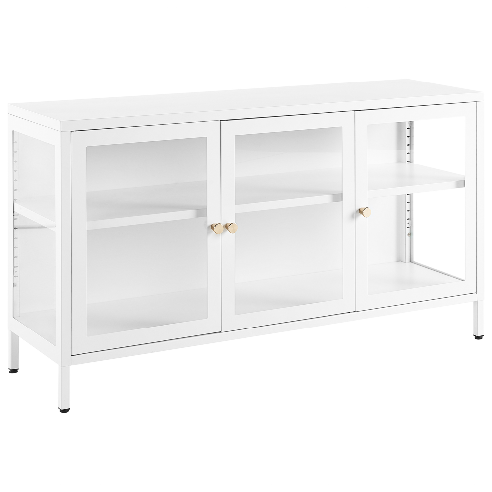 Glass Display Cabinet NEWPORT Metal 115 cm White