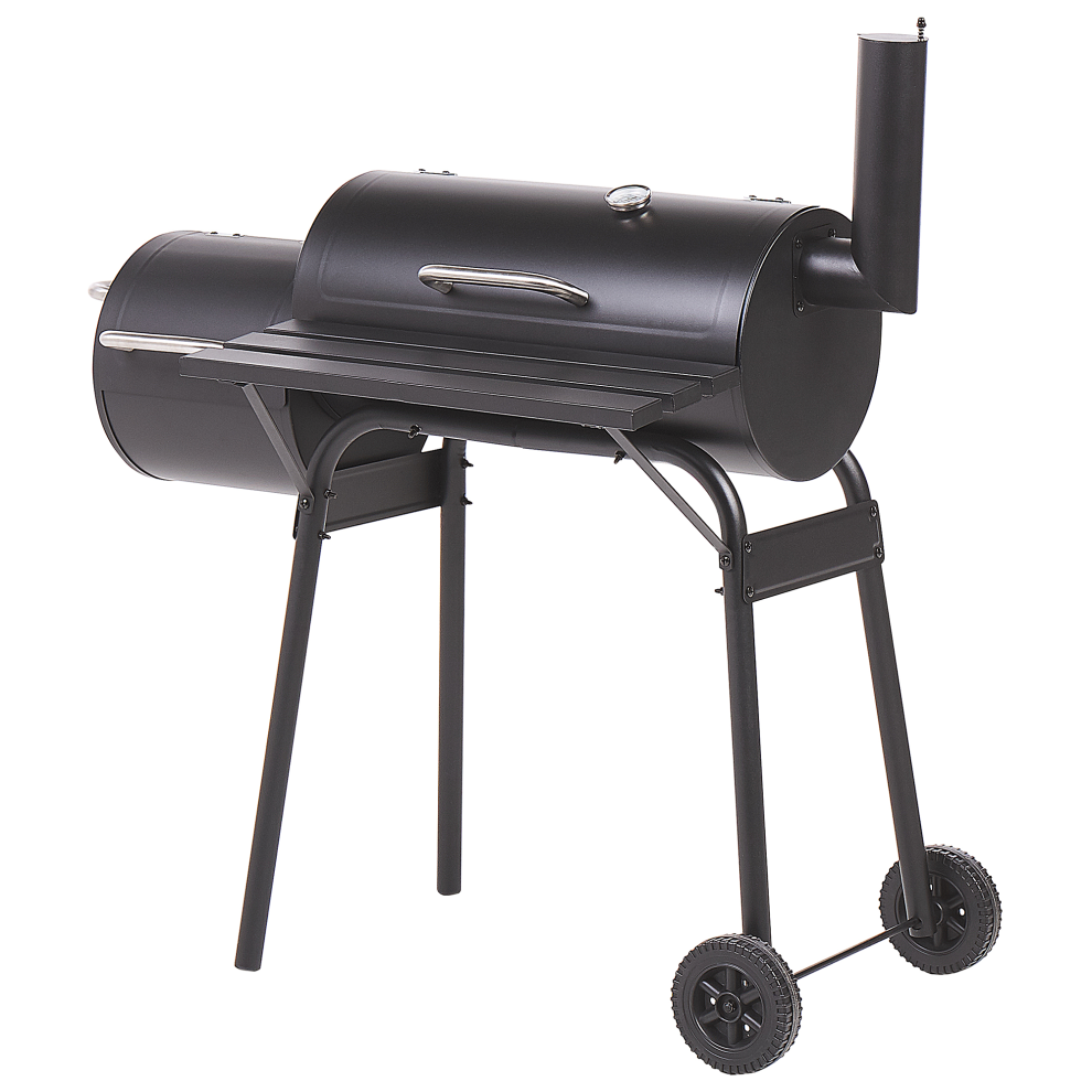 Charcoal BBQ Grill KATLA with Smoker Metal Black