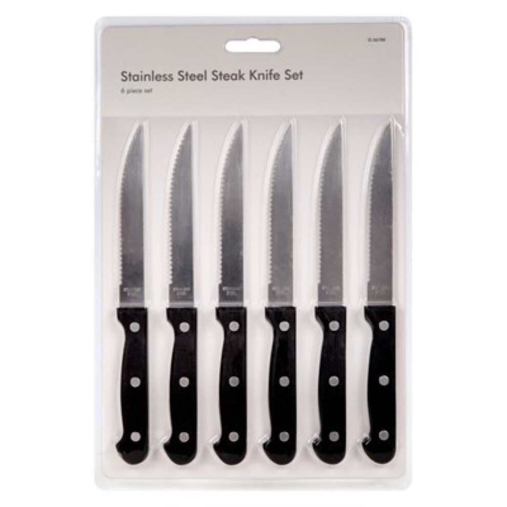 6 x Steak Knife Set Dishwasher Safe Steak Knives Stainless Knives