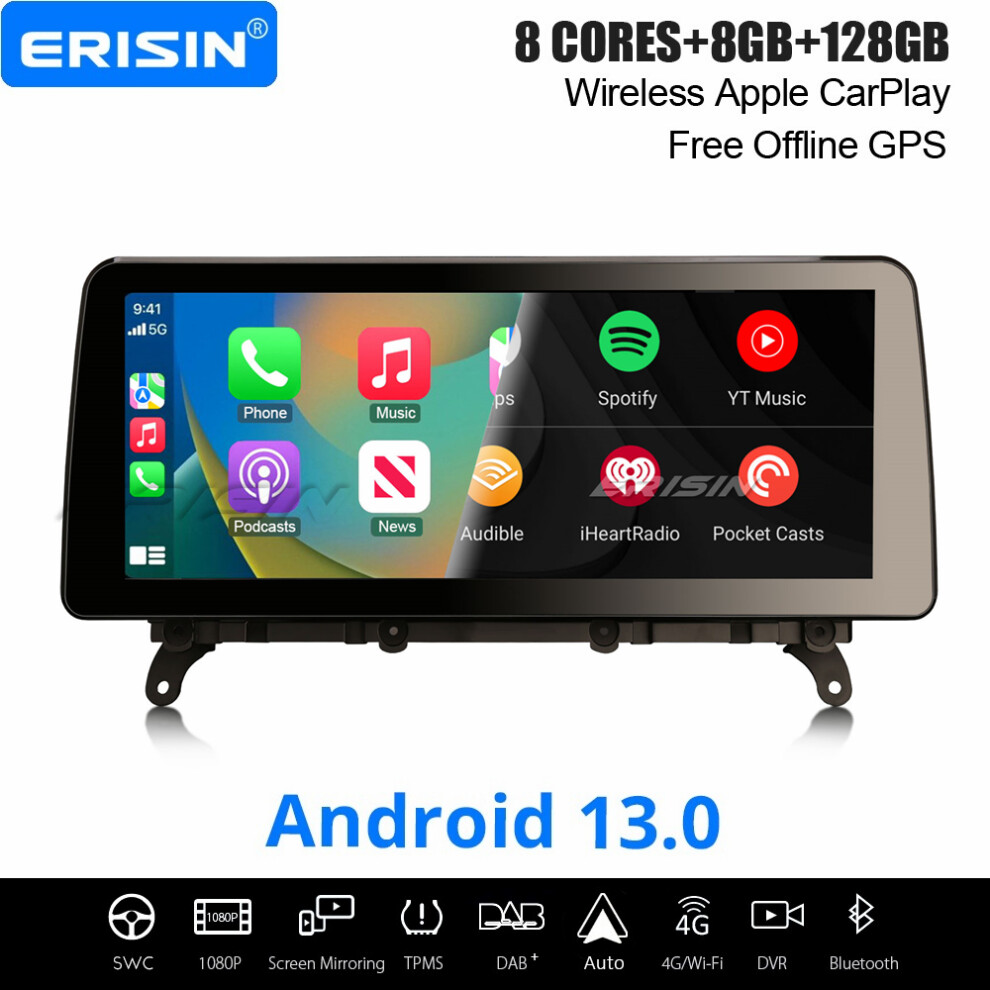 12.3" IPS 8-Core Android 13 DAB+ Car Stereo For BMW X3 F25 X4 F26 CiC Satnav 8GB+128GB CarPlay Android Auto WiFi