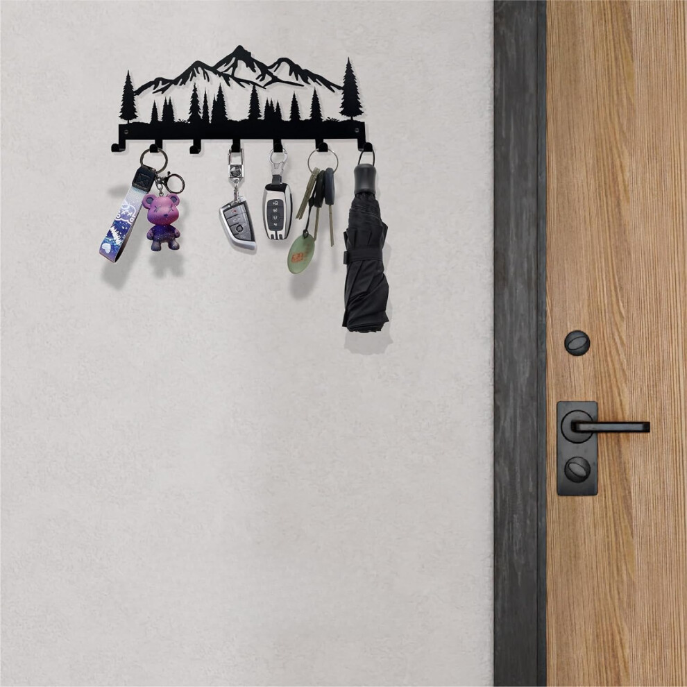 all Mounted Metal Key Holder Organizer with 7 Hooks