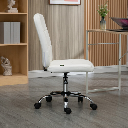 Vinsetto Vinsetto Curved Back Home Office Chair with Adjustable Height, White 1