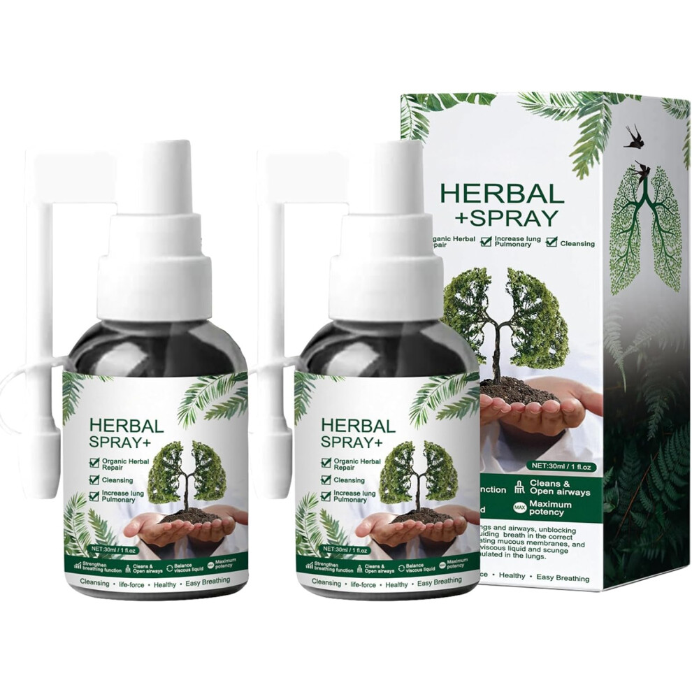 Gogerstar 2Pcs Respinature Herbal Lung Cleanse Mist,Natural Respiratory Cleanse&Breathe Spray, Lung Exerciser Powerful Lung Support