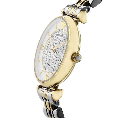 Armani ARMANI WOMEN'S WATCH AR2076 SILVER GOLD STRAP WHITE DIAL GOLD CASE 2