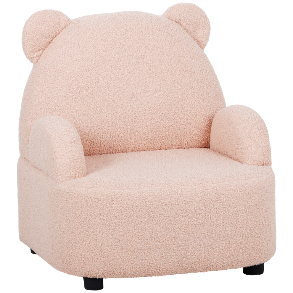 AIYAPLAY Kids Armchair, Bear Shaped Toddler Chair For Bedroom - Pink