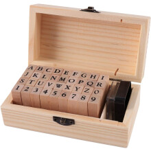 Wooden Rubber Stamps Kit, 36pcs Alphabet Rubber Stamps Letters and Symbols Set, Craft Ink Stamp Stamper Seal Set