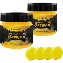 2Pcs Wood Seasoning Beeswax,Multipurpose Waterproof&Repair Wood Wax,Furniture Care Anti-Slip Wax,Beeswax Polish
