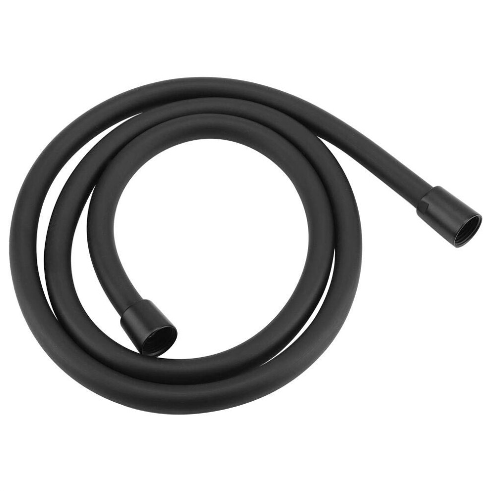 Nes Home Smooth Matt Black 1.5m PVC Flexible Replacement Shower Hose with Brass Connectors