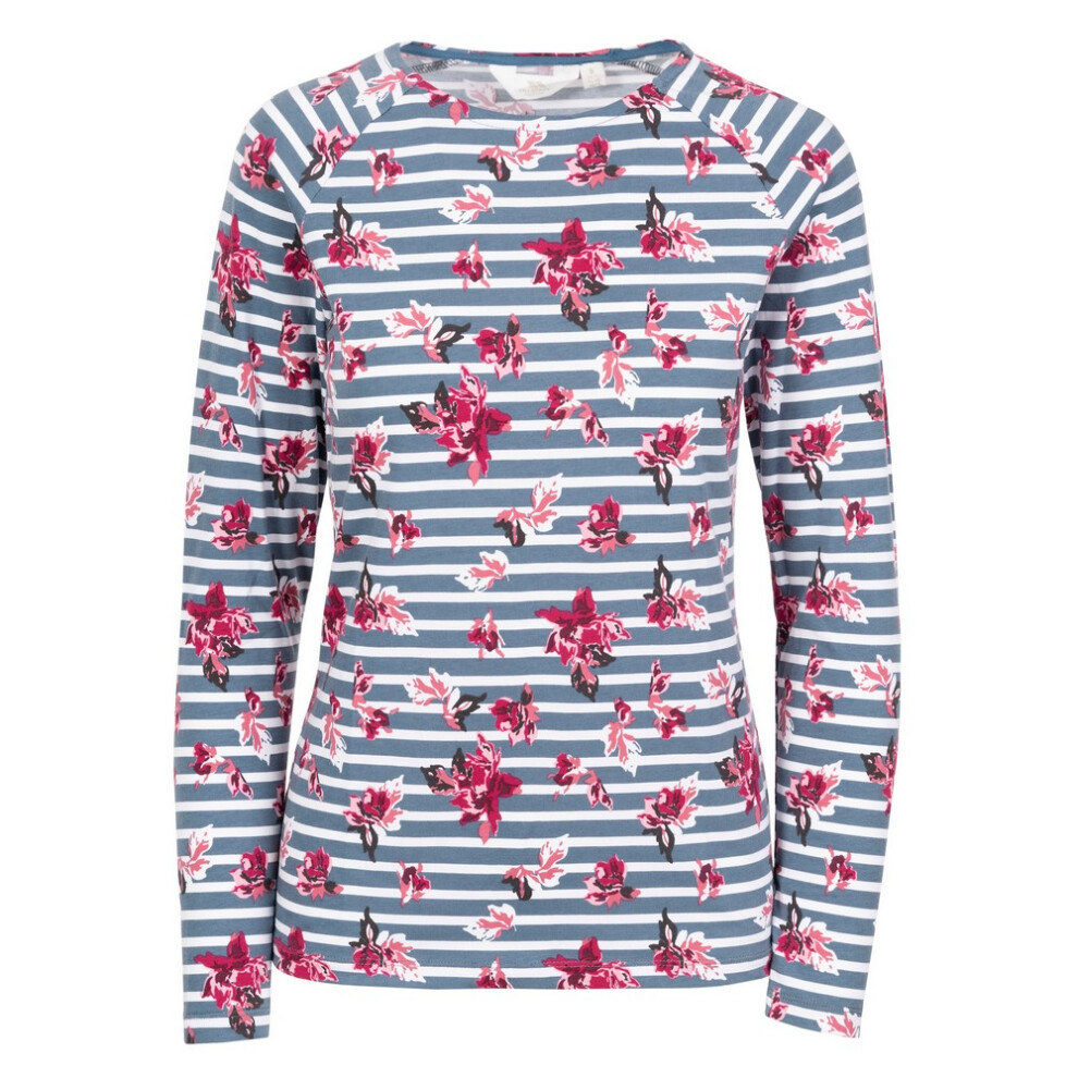 (M, Pewter/Pink/White Stripe) Trespass Womens/Ladies Dellini Floral Long-Sleeved Top