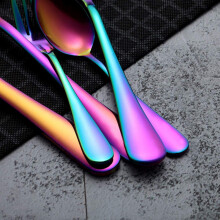 (32pcs Rainbow) Cutlery Sets Fork for Dining Dishwasher Safe Stainless Steel Christmas Home Gift