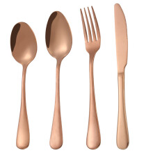(16pcs Rose Gold) Cutlery Sets Fork for Dining Dishwasher Safe Stainless Steel Christmas Home Gift