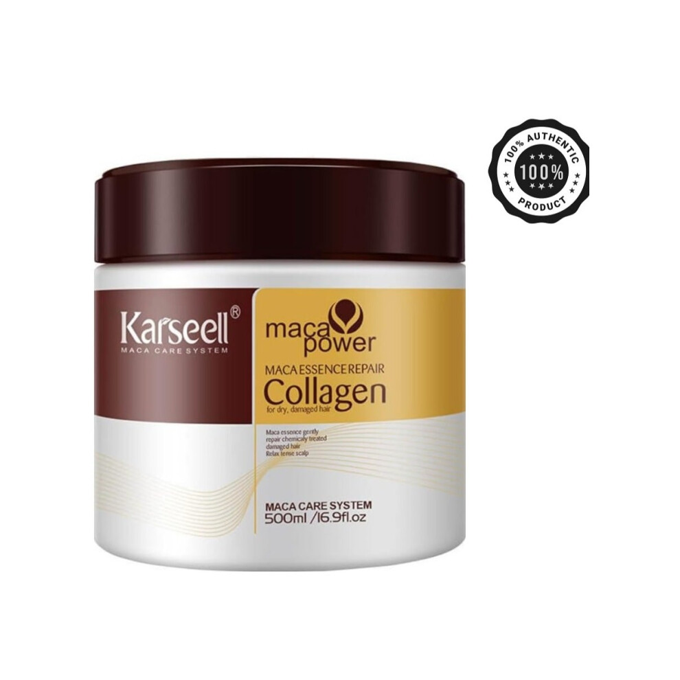 Karseell Collagen Maca Hair Essence Repair For Dry Damaged Hair, Moisturize And Nourish, Rich In Vitamin E, Repair Hair Split Ends, 500ml