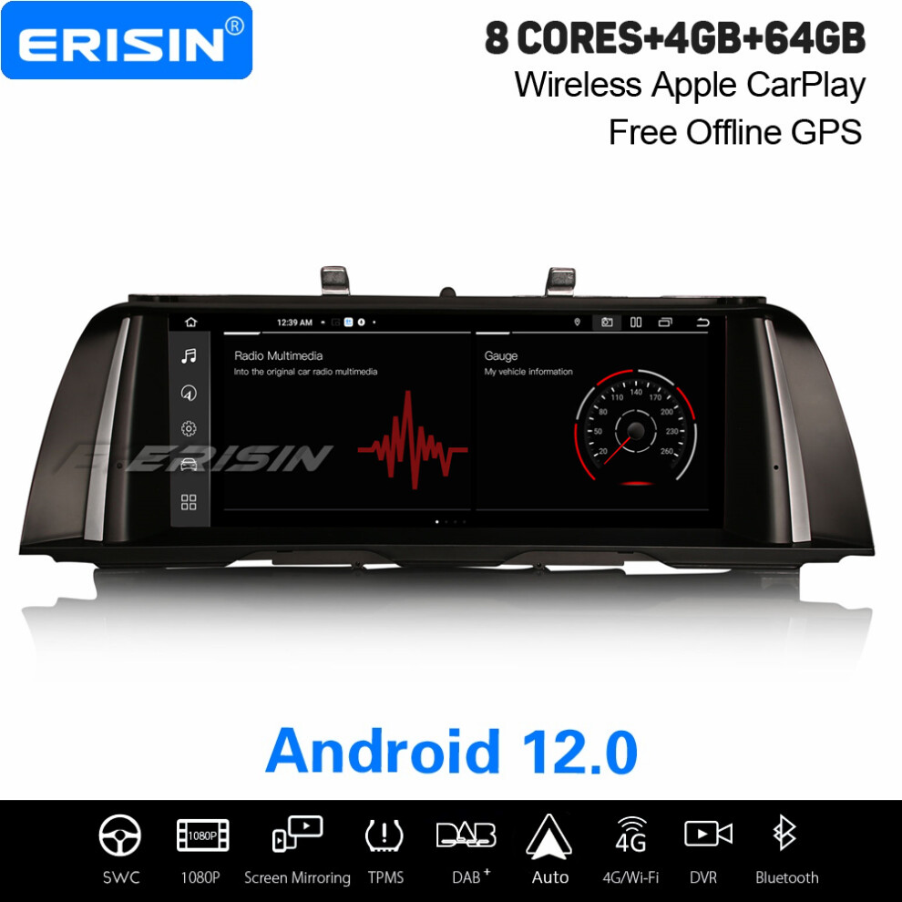 10.25" Ips 8-Core Android 12 Car Stereo For Bmw 5Er F10 F11 Nbt Dab+ Satnav Carplay Wifi Bluetooth 5.0 4Gb+64Gb 737655237290