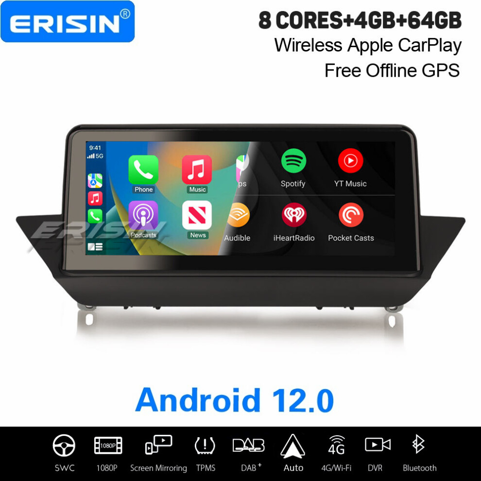 10.25" Ips Touchscreen 8-Core Android 12 Dab+ Car Stereo For Bmw X1 E84 Cic Satnav Carplay Wifi Bluetooth 5.0 4Gb+64Gb 737655237306