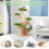 Costway 128 cm Pine Shape Cat Tree Indoor Cute Multi-level Cat Tower 8