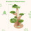 Costway 128 cm Pine Shape Cat Tree Indoor Cute Multi-level Cat Tower 9