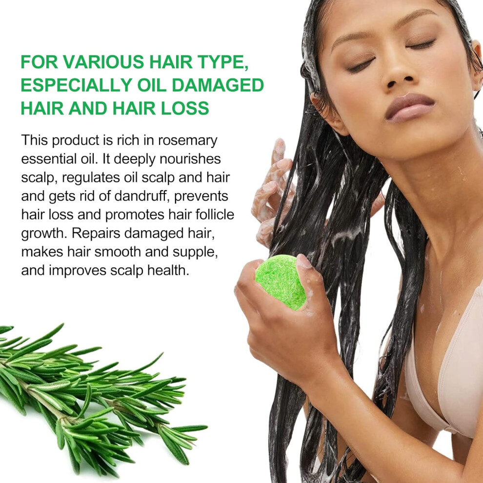 Rosemary Shampoo Bar, Solid Rosemary Shampoo for Hair Growth, Natural Shampoo Bar to Nourish Scalp and Treat Hair Loss