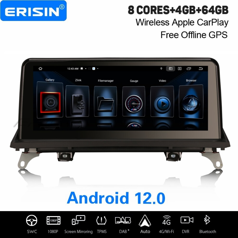 10.25" 8-Core Android 12 Dab+ Car Stereo For Bmw X5 E70 X6 E71 Ccc Satnav Carplay Wifi Bluetooth 5.0 4Gb+64Gb Ips 737655237337