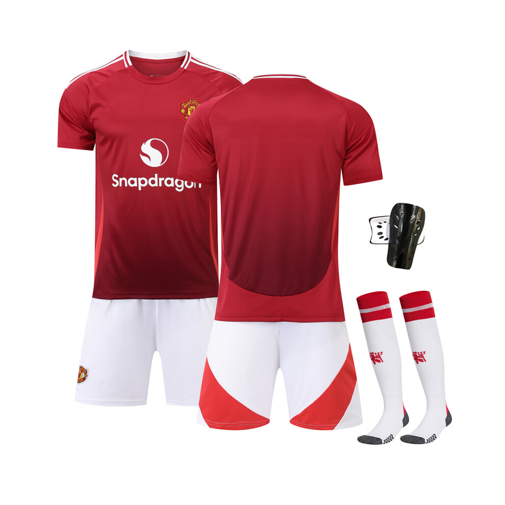 (No Number, 2XL) 2024 Manchester United Home Football Kits For UEFA Training Uniforms